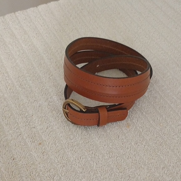 Brown Genuine Leather Womens Belt With Copper Buckle Size Large
